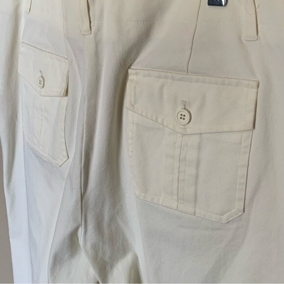 SALE! Evelyn & Arthur Off-White Cotton-Blend Cropped Pants - Size 14 - Picture 9 of 9